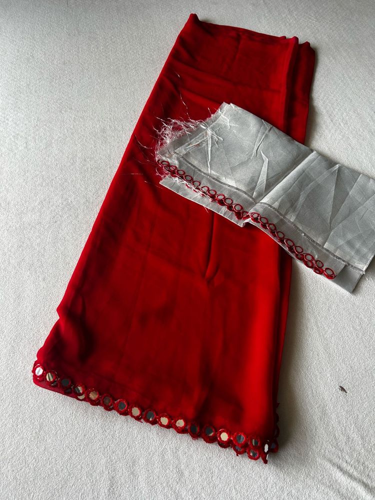 ❤️ Gorgeous Red Georgette Saree - NWT