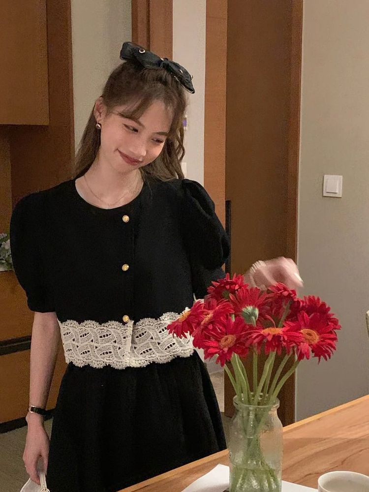 Lace Trimmed Crop Top