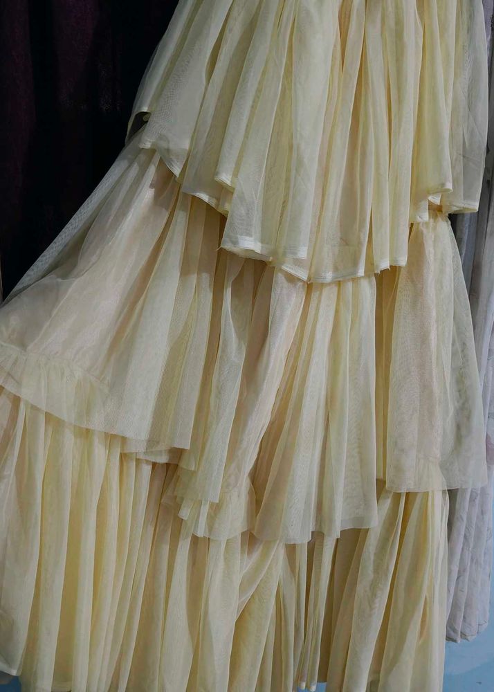 Tiered Yellow Lehenga