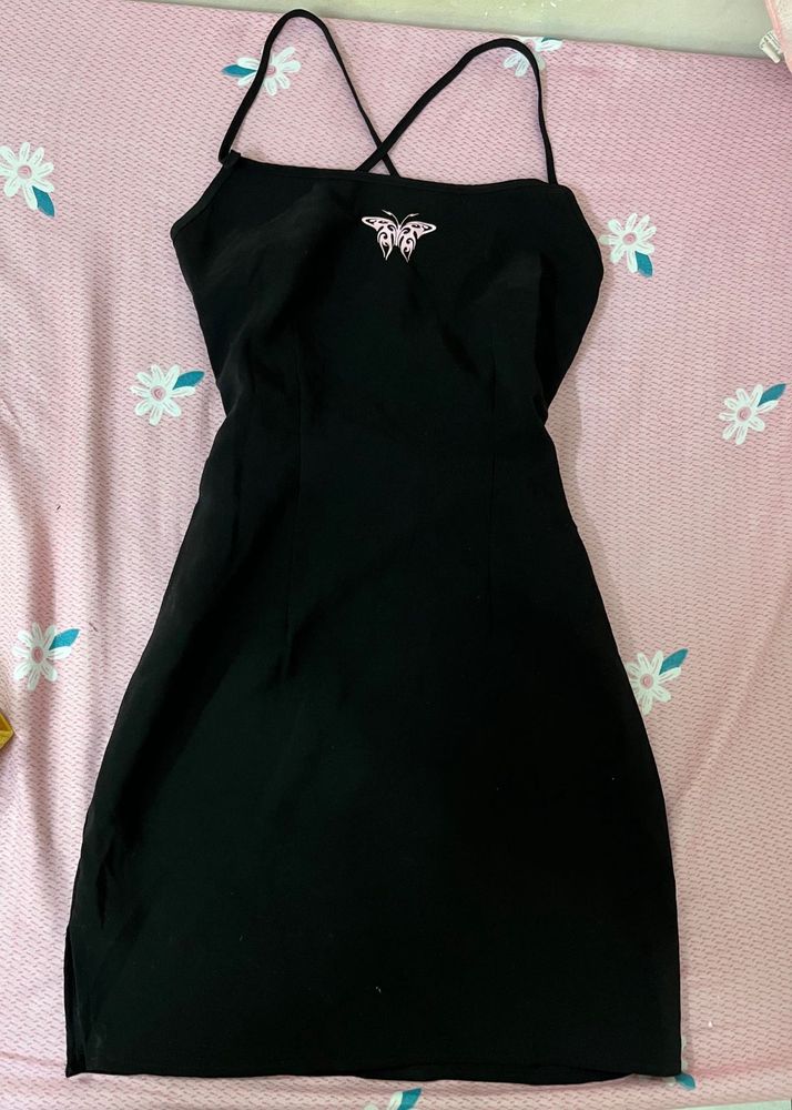 Black Butterfly Mini Dress
