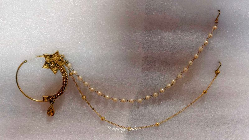 Gold &amp; Pearl Bridal Nath