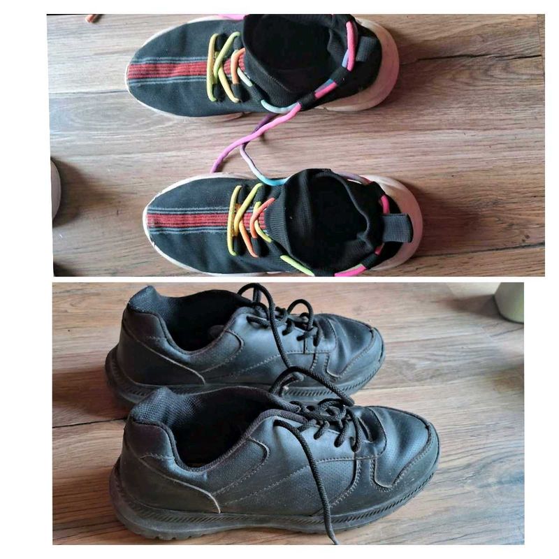 Combo of 2, School n Casual Shoes For 8 To 9 Year