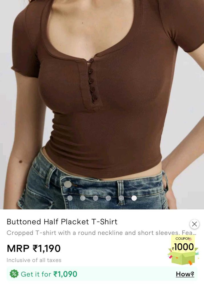 Brown Buttoned Tee