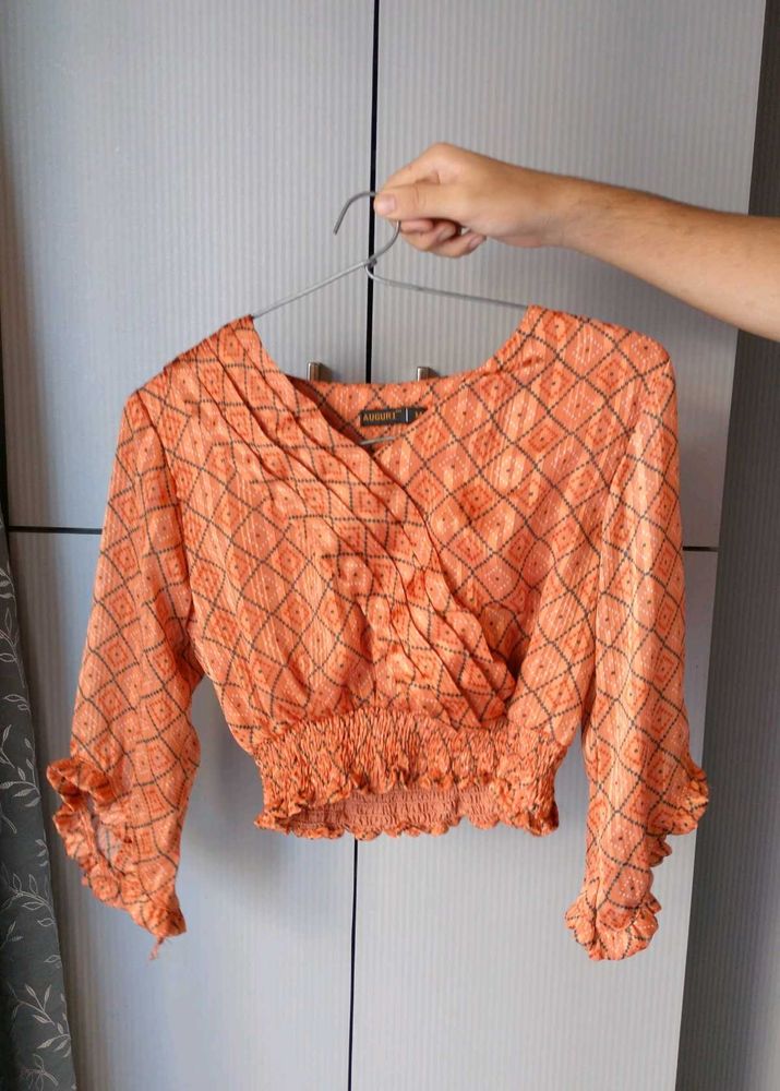 Orange Print Top