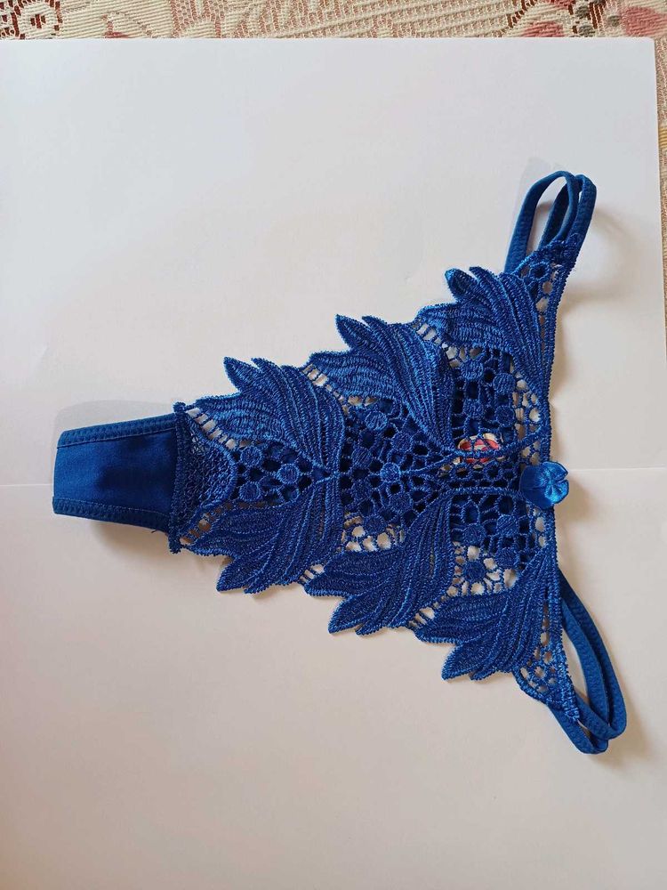 New Blue Lace Thong Unused