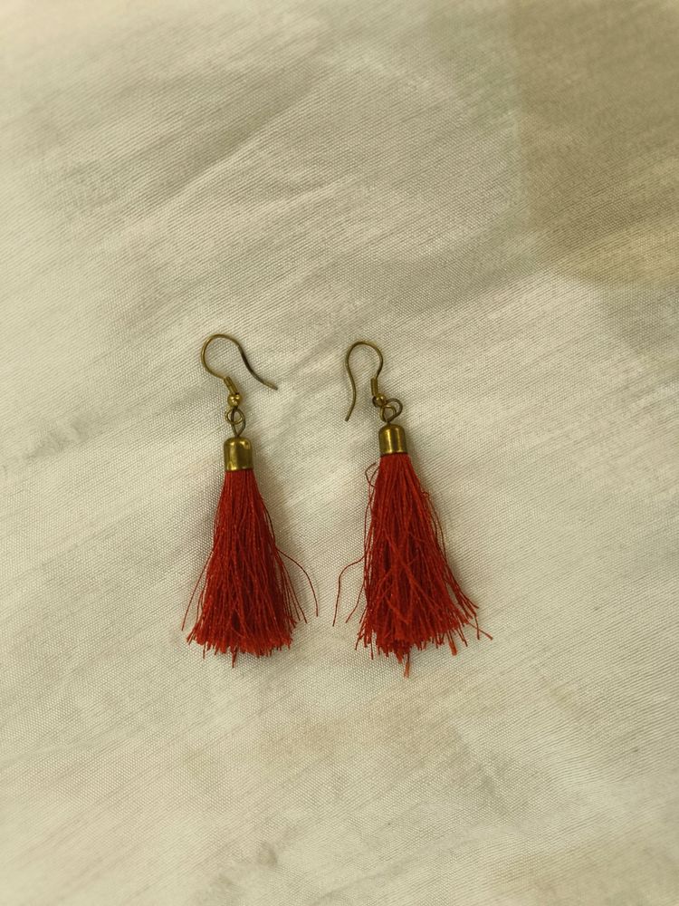 Red Tassel Earrings