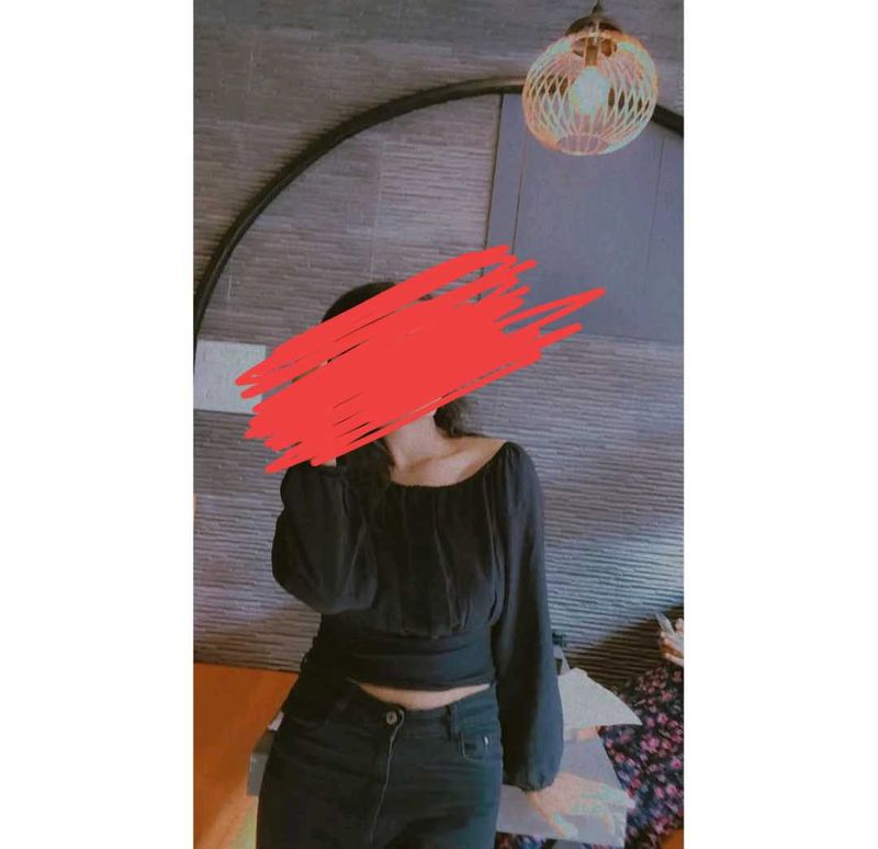 Chic Black Long Sleeve Top