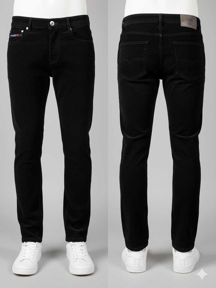 Diesel Black Jeans Slim Fit Denim Pant Corduroy