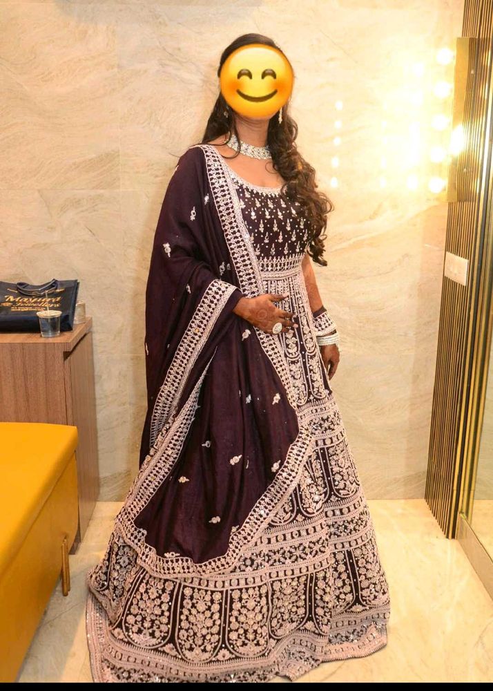 Full Jaari Work, Wine Color Designer Gown