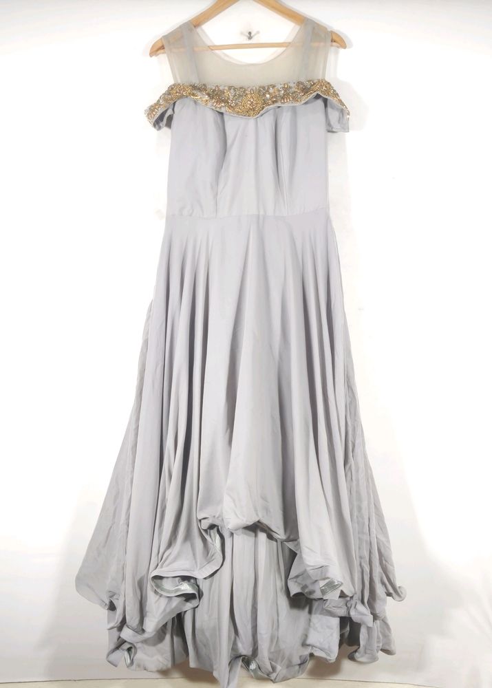 Grey Embroidered Lonk Gown (Women)