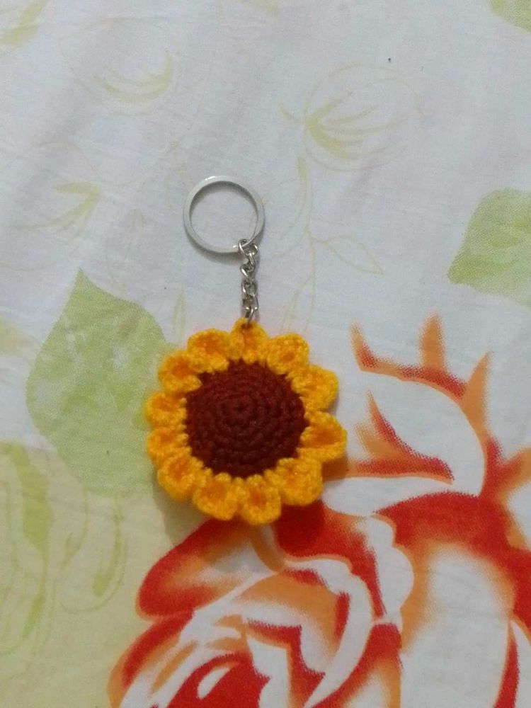 Crochet Sunflower Keychain