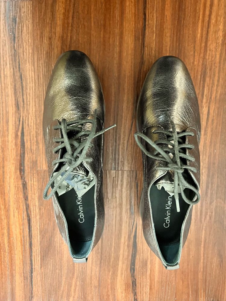 Calvin Klein Silver Oxfords
