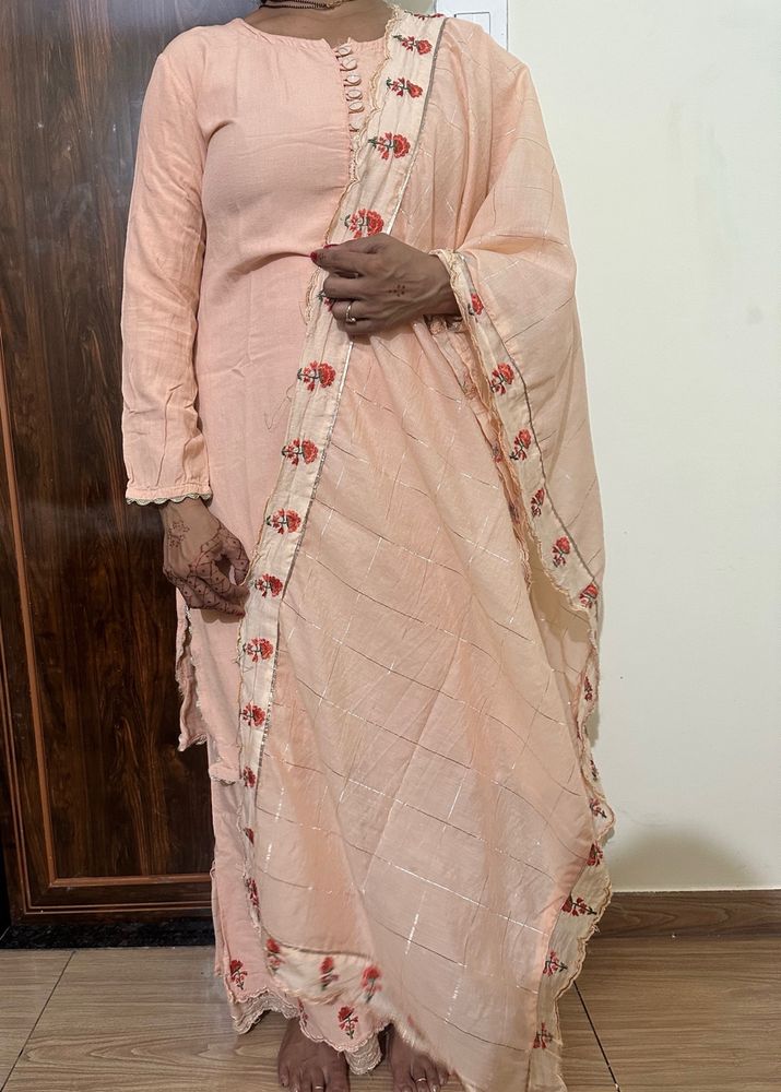 peach kurta set/ suit