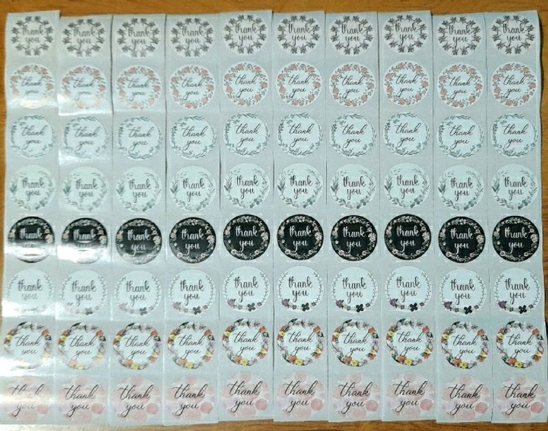 Pack Of 80 Thank You Stickers