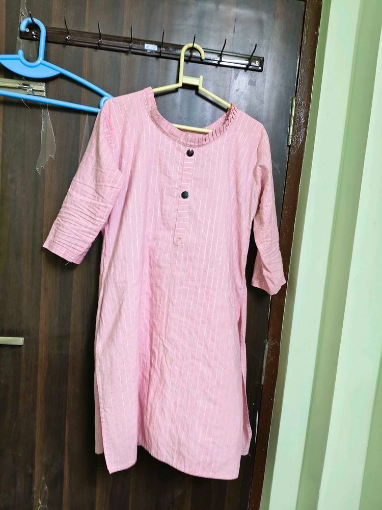 Good Condition Pink Striped Tunic Top