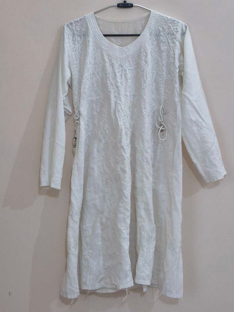 White Embroidered Tunic Dress