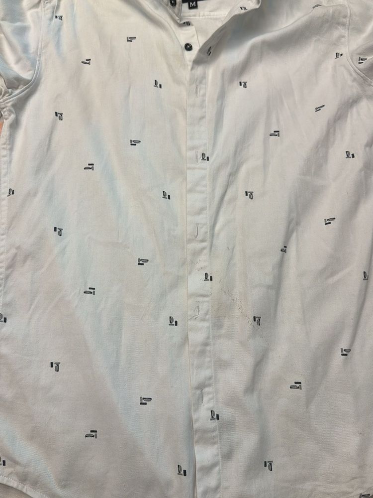 Patterned White Shirt