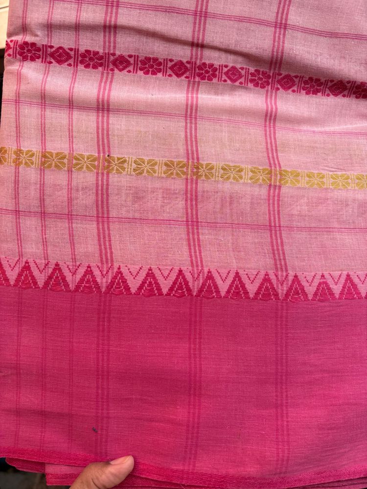 Authentic Pink Bengal Cotton saree