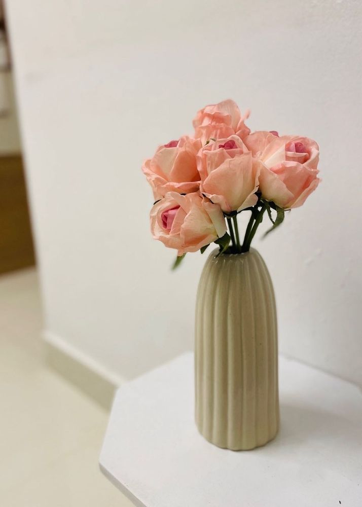 Elegant Peach Roses Bouquet artificial