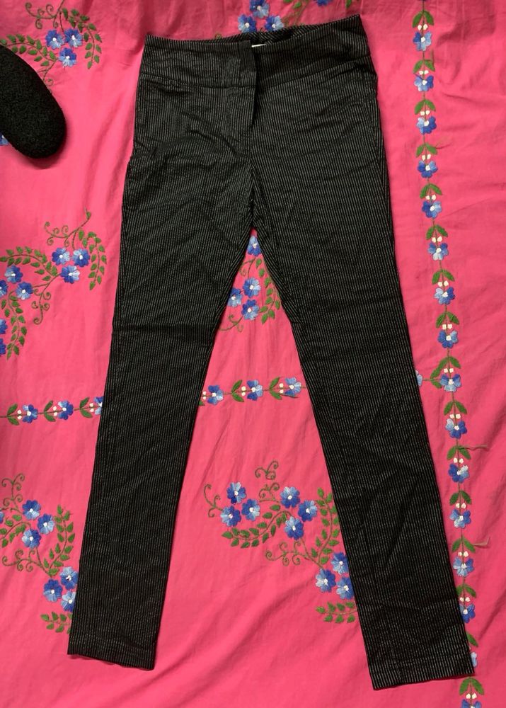 Black White Strip Formal Pant