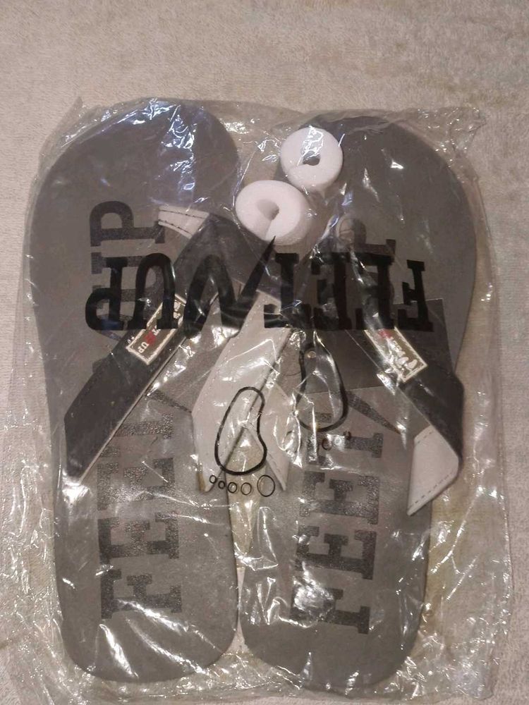 Feet Up Flip Flops - New in Package Grey Black