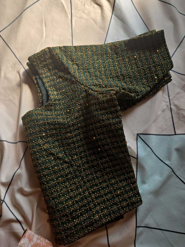 Elegant Green Embellished Blouse