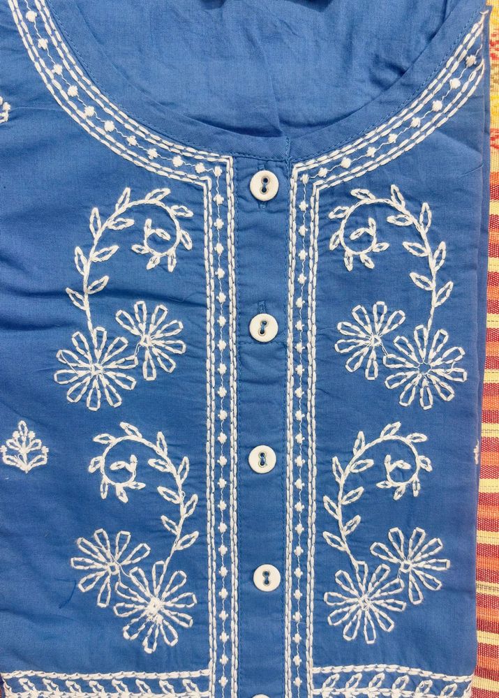 Blue Embroidered Kurta