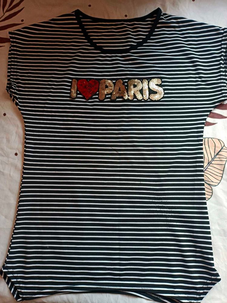 I Love Paris Striped Top