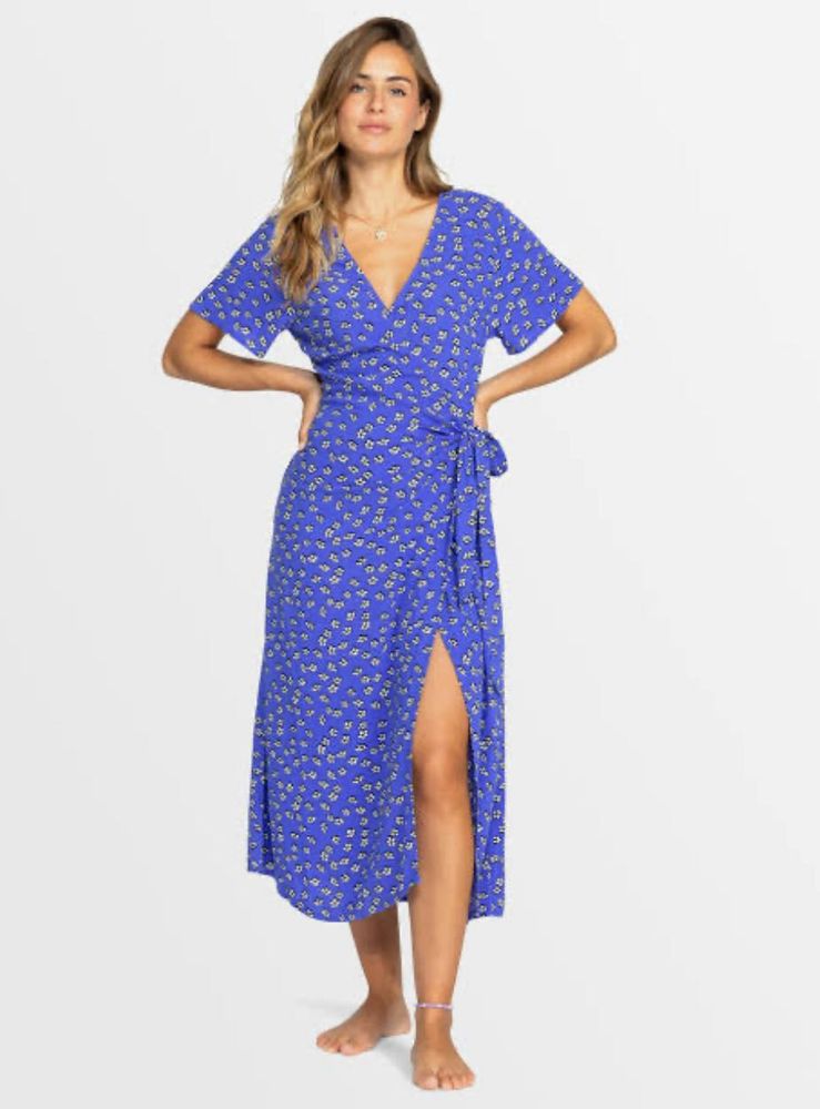 Floral Wrap Midi Dress