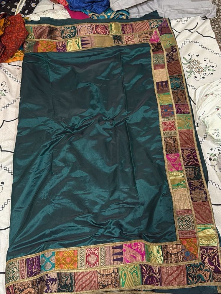 silk saree with brocade border