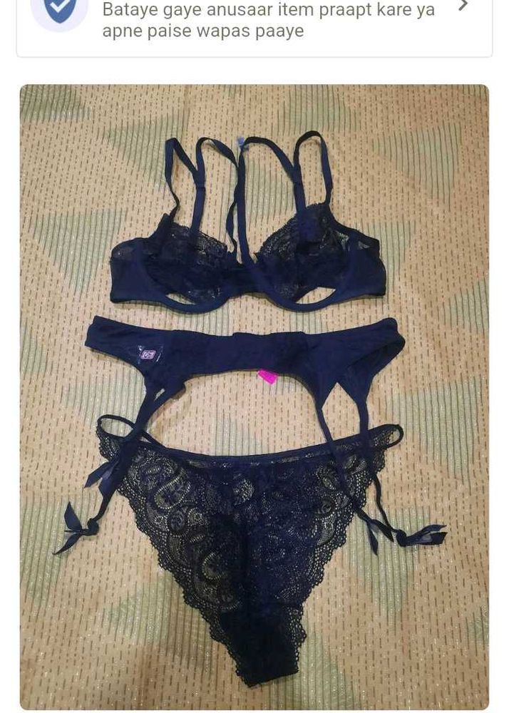Navy Lace Lingerie Set