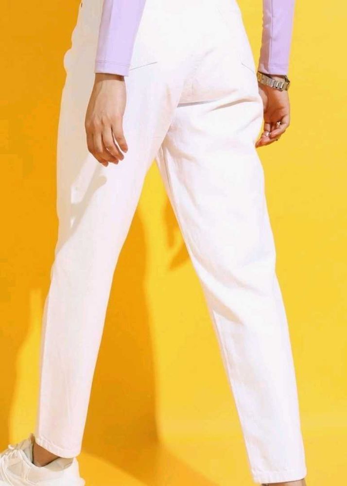 White Straight Leg Jeans