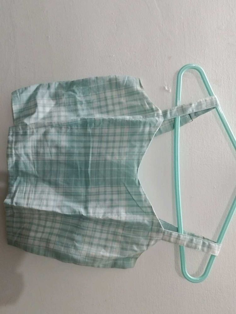 Pastel Blue Checkered Top