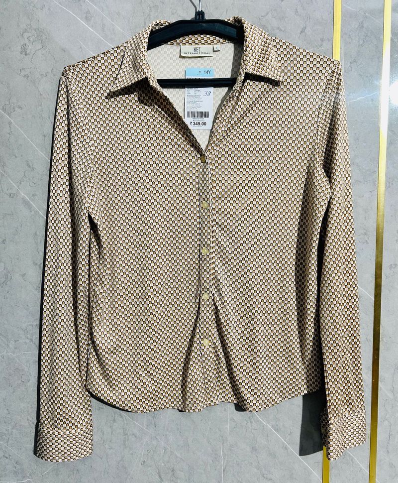 Patterned Button-Down Shirt