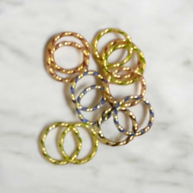 Colorful Twisted Nose Rings Of 12 Pcs