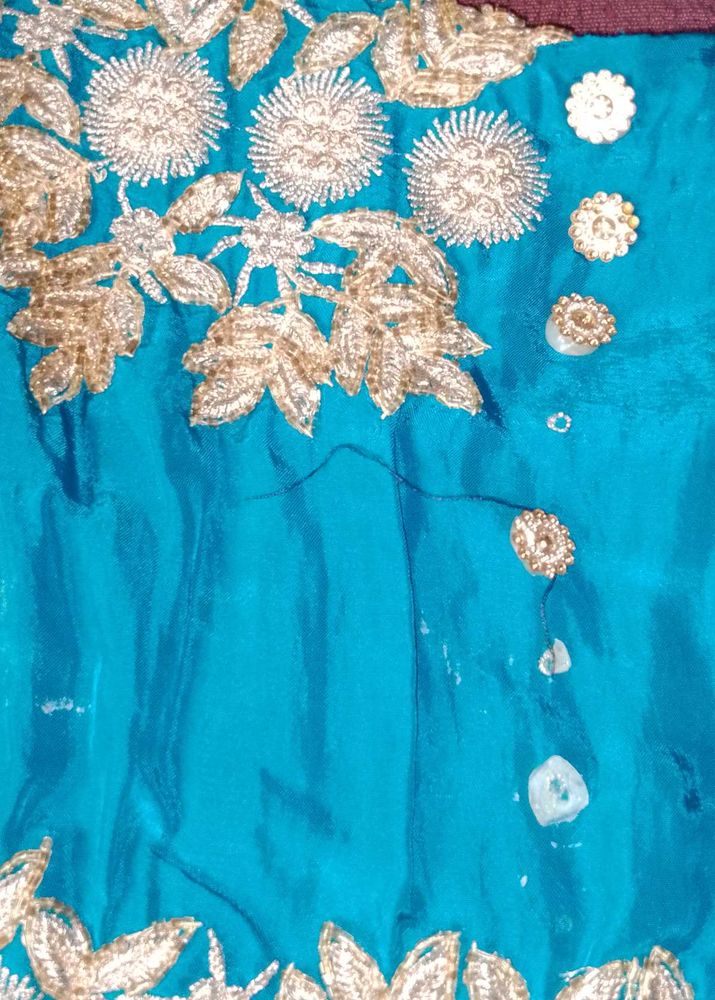 Teal Embroidered Salwar Suit