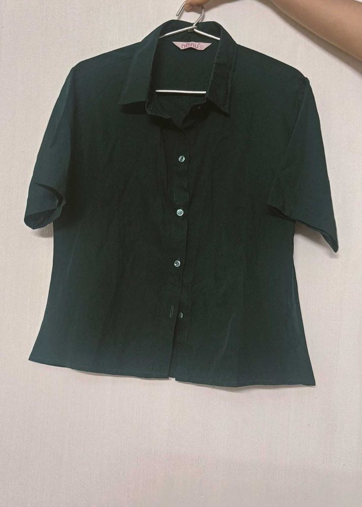 Combo : Green And Peach Crop Shirts