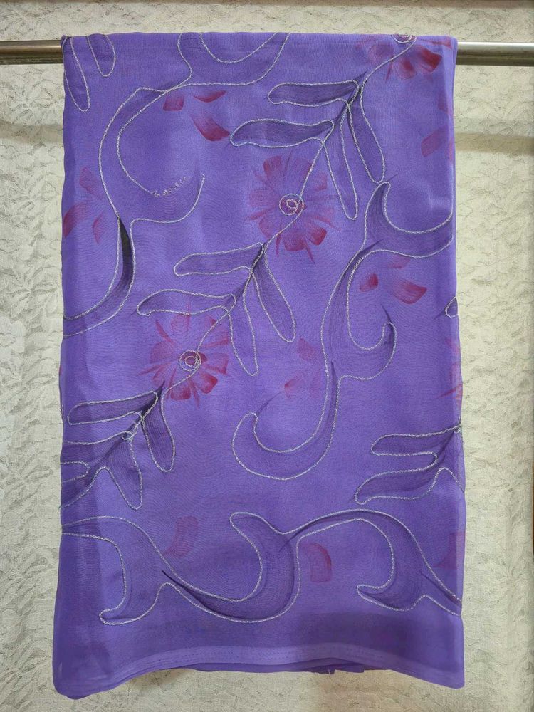 Elegant Purple Floral Saree