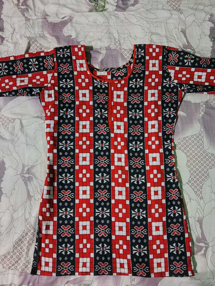 Ikat Print Tunic Top
