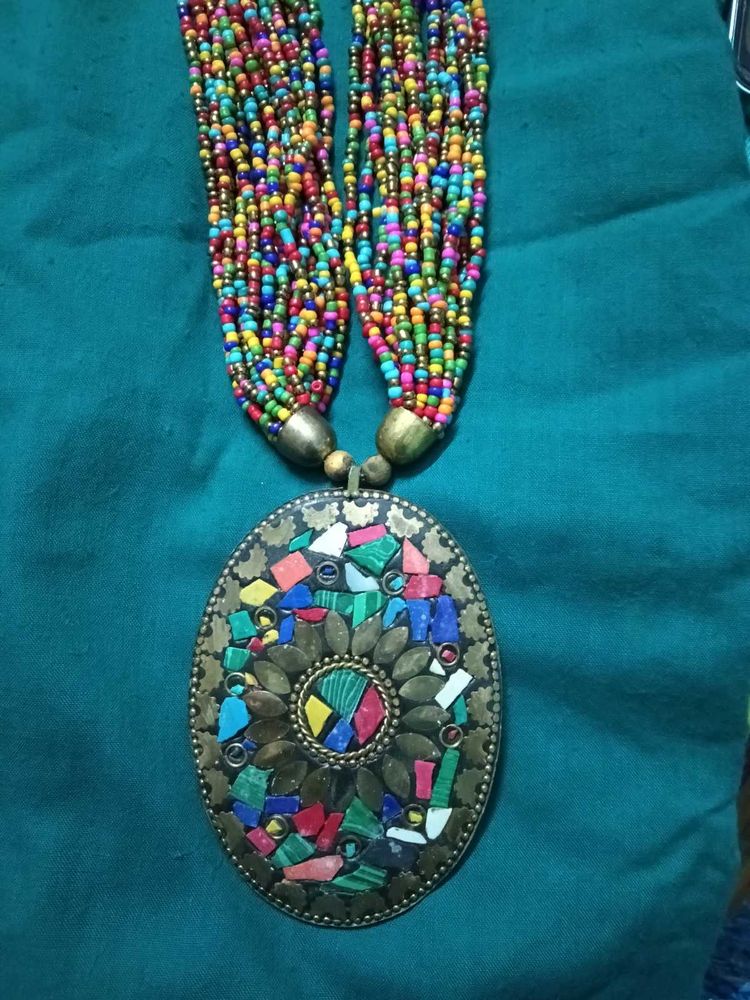 Colorful Beaded Statement Necklace