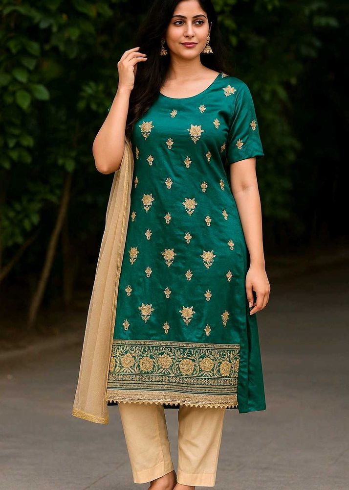 Green Kurti Pajama
