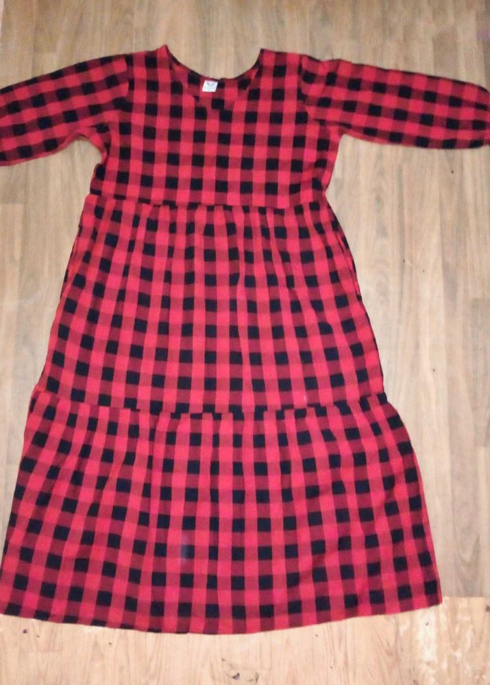 Red &amp; Black Check Dress