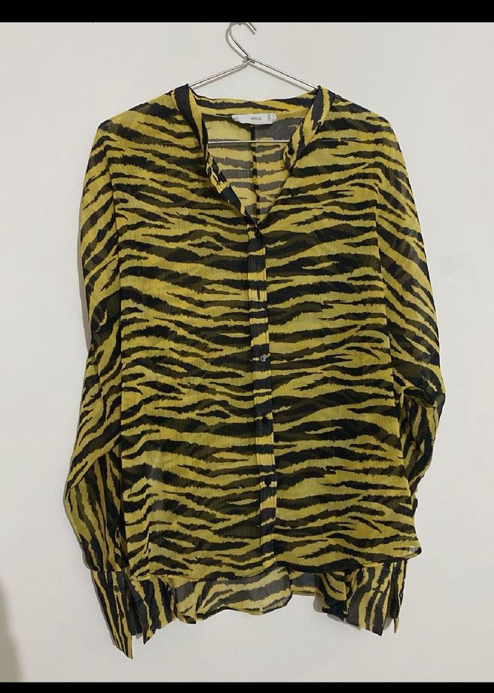 Mango Animal Print Blouse