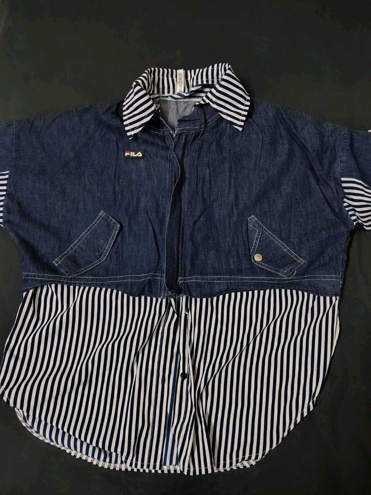 Fila Denim &amp; Stripe Jacket