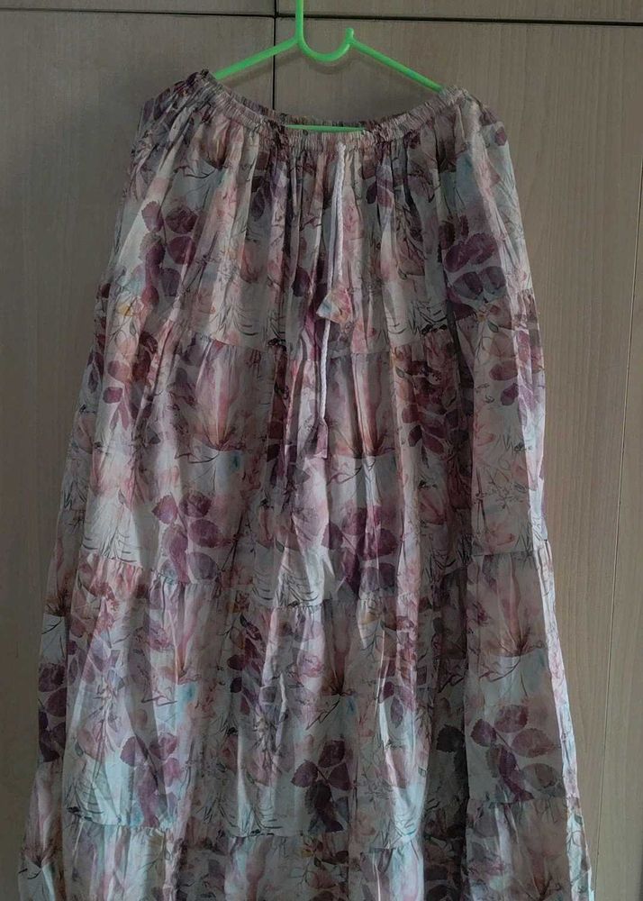 Floral Tiered Maxi Skirt