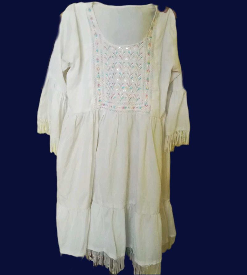 White Embroidered Dress
