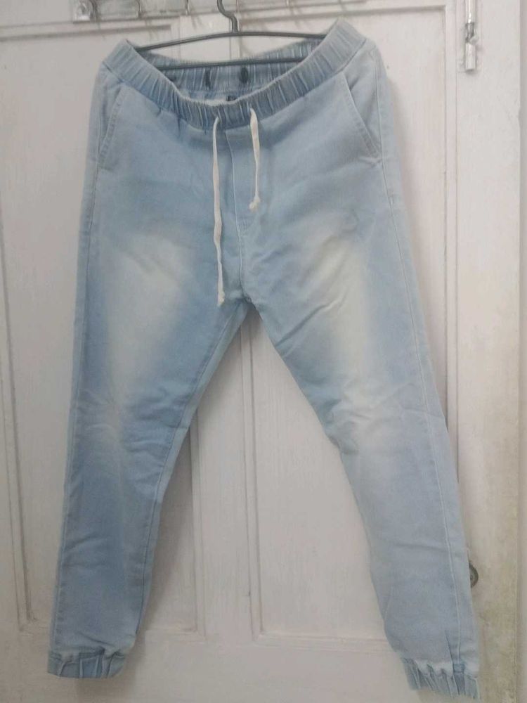 Light Wash Denim Joggers