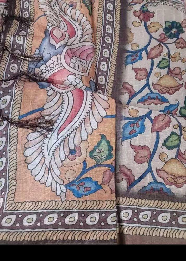 Tussar Kalamkari Saree