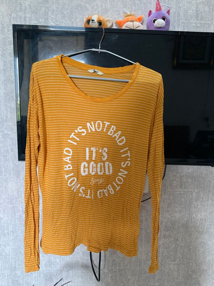 Yellow Stripe Full Sleeves Tshirt