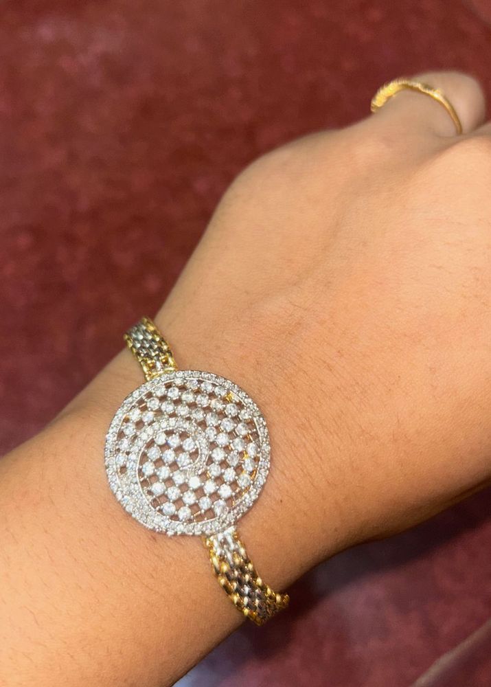 American Diamond Elegant Gold-Tone Bracelet